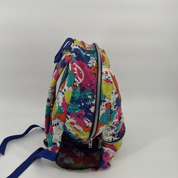 Peace Of Cake Splatter Print Peace Symbol Backpack Multicolor - Picture 6 of 14